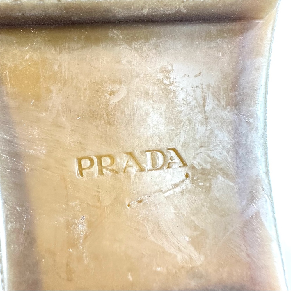 Prada women’s Tan Suede Rounded Toe Lace-Up Wedges Size: 38 - Picture 15 of 16